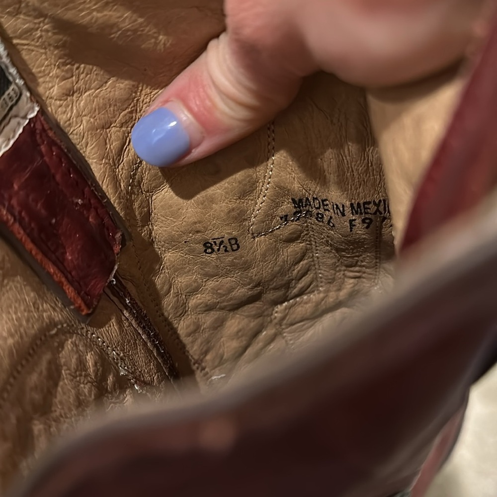 Frye Red and Tan Leather Boots - Picture 5 of 7